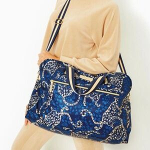 Lilly Pulitzer Beale Weekender Bag Navy Easy To Spot NWT
